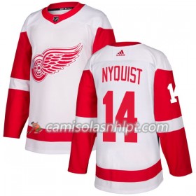 Camisola Detroit Red Wings Gustav Nyquist 14 Adidas 2017-2018 Branco Authentic - Homem